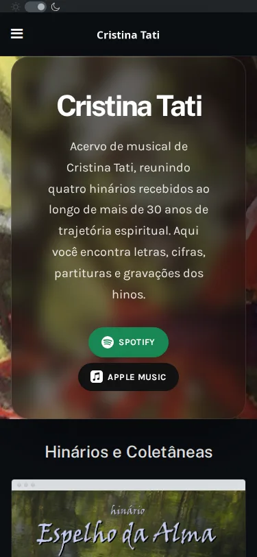 Cristina Tati — Hinários — versão mobile